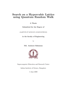 Search on a Hypercubic Lattice using Quantum Random Walk
