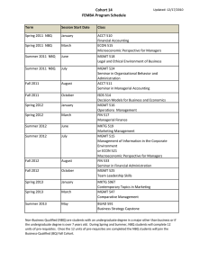 Cohort 14 FEMBA Program Schedule