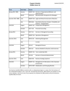 Program Schedule FEMBA Cohort 16