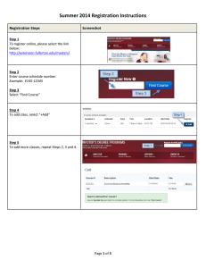 Summer 2014 Registration Instructions  Registration Steps Screenshot