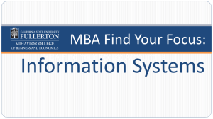 Information Systems MBA Find Your Focus: MBA Find Your Focus: Accounting