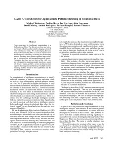 LAW: A Workbench for Approximate Pattern Matching in Relational Data