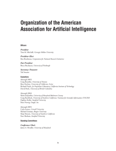 Organization of the American Association for Artificial Intelligence President President–Elect