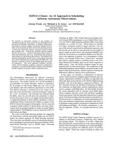 SOFIA’s Choice: An AI Approach to Scheduling Airborne Astronomy Observations Jeremy Frank