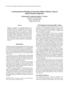 Constraint-Based Modeling of InterOperability Problems Using an Object-Oriented Approach