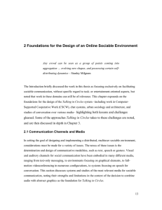 2 Foundations for the Design of an Online Sociable Environment