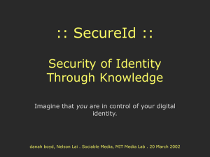 :: SecureId :: Security of Identity Through Knowledge you