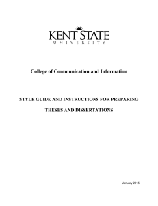 College of Communication and Information STYLE GUIDE AND INSTRUCTIONS FOR PREPARING
