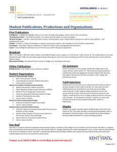 Student Publications, Productions and Organizations Print Publications Broadcast