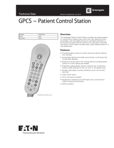 GPCS – Patient Control Station Technical Data Overview