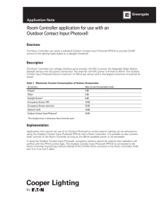 Room Controller application for use with an Outdoor Contact Input Photocell Overview