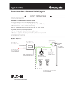 Greengate Room Controller – Network Node Upgrade Application Note Safety InStructIonS
