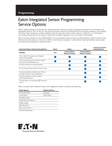 Eaton Integrated Sensor Programming Service Options Programming