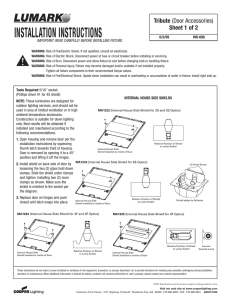 INSTALLATION INSTRUCTIONS Tribute Sheet 1 of 2