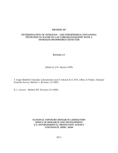 METHOD 507 DETERMINATION OF NITROGEN - AND PHOSPHORUS-CONTAINING