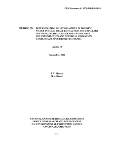 EPA Document #:  EPA/600/R-05/054 METHOD 521 DETERMINATION OF NITROSAMINES IN DRINKING