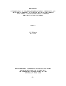 METHOD 551 DETERMINATION OF CHLORINATION DISINFECTION BYPRODUCTS AND