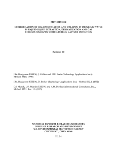 METHOD 552.2 DETERMINATION OF HALOACETIC ACIDS AND DALAPON IN DRINKING WATER