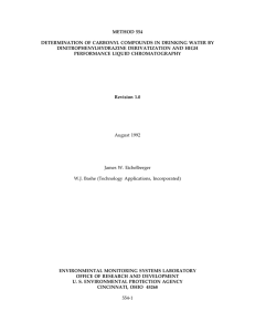 METHOD 554 DETERMINATION OF CARBONYL COMPOUNDS IN DRINKING WATER BY