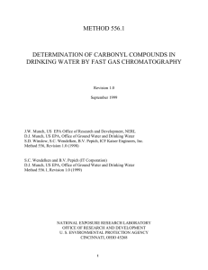 METHOD 556.1 DETERMINATION OF CARBONYL COMPOUNDS IN