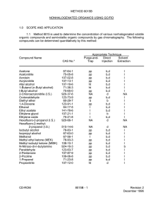 METHOD 8015B NONHALOGENATED ORGANICS USING GC/FID 1.0 SCOPE AND APPLICATION