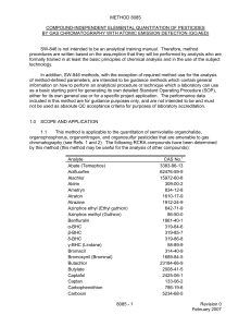 METHOD 8085 COMPOUND-INDEPENDENT ELEMENTAL QUANTITATION OF PESTICIDES