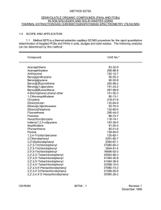 METHOD 8275A SEMIVOLATILE ORGANIC COMPOUNDS (PAHs AND PCBs)