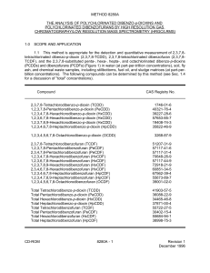 METHOD 8280A THE ANALYSIS OF POLYCHLORINATED DIBENZO- p