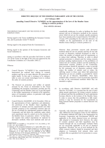 DIRECTIVE 2003/15/EC OF THE EUROPEAN PARLIAMENT AND OF THE COUNCIL