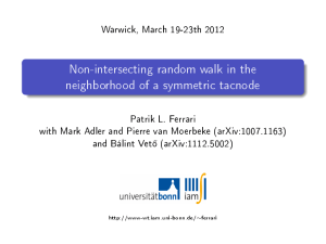 Non-intersecting random walk in the neighborhood of a symmetric tacnode