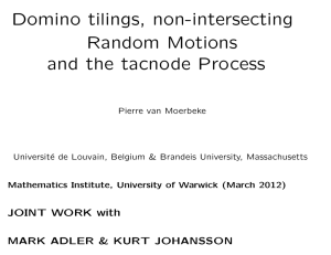 Domino tilings, non-intersecting Random Motions and the tacnode Process