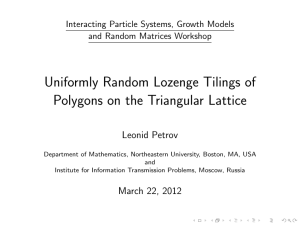 Uniformly Random Lozenge Tilings of Polygons on the Triangular Lattice Leonid Petrov