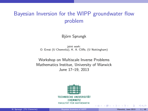 Bayesian Inversion for the WIPP groundwater flow problem