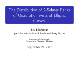The Distribution of 2-Selmer Ranks of Quadratic Twists of Elliptic Curves. Zev Klagsbrun