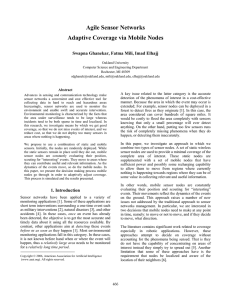 Agile Sensor Networks Adaptive Coverage via Mobile Nodes