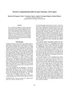 Toward a computational model of expert tutoring: a first report