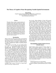The Theory of Cognitive Prism–Recognizing Variable Spatial Environments Tiansi Dong