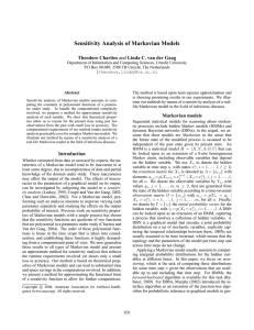 Sensitivity Analysis of Markovian Models Theodore Charitos