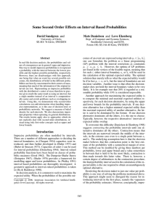 Some Second Order Effects on Interval Based Probabilities David Sundgren and