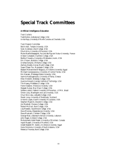 Special Track Committees Artificial Intelligence Education