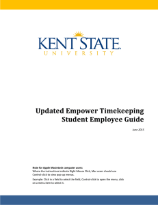 Updated Empower Timekeeping Student Employee Guide