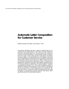 Automatic Letter Composition for Customer Service