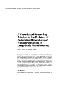 A Case-Based Reasoning Solution to the Problem of Redundant Resolutions of Nonconformances in