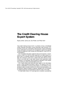 The Credit Clearing House Expert System