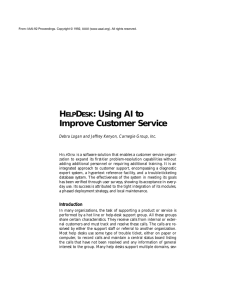 H D : Using AI to Improve Customer Service