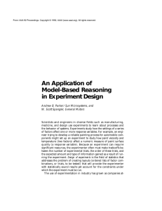 An Application of Model-Based Reasoning in Experiment Design Andrew B. Parker,