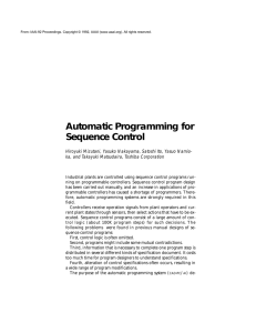 Automatic Programming for Sequence Control