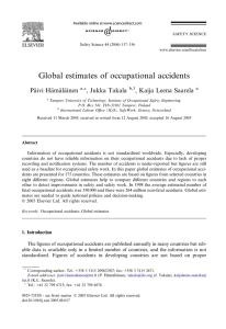 Global estimates of occupational accidents Pa¨ivi Ha¨ma¨la¨inen , Jukka Takala