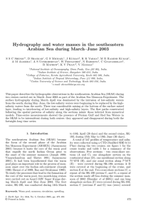 Hydrography and water masses in the southeastern