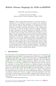 Holistic Schema Mappings for XML-on-RDBMS Priti Patil and Jayant R. Haritsa